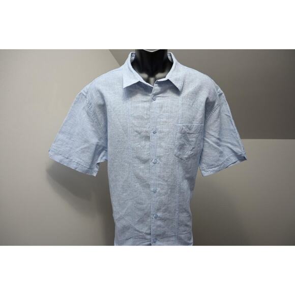 Cubavera Hawaiian Shirt Linen Rayon Relaxed Short Sleeve Mens Size XL - Picture 1 of 8